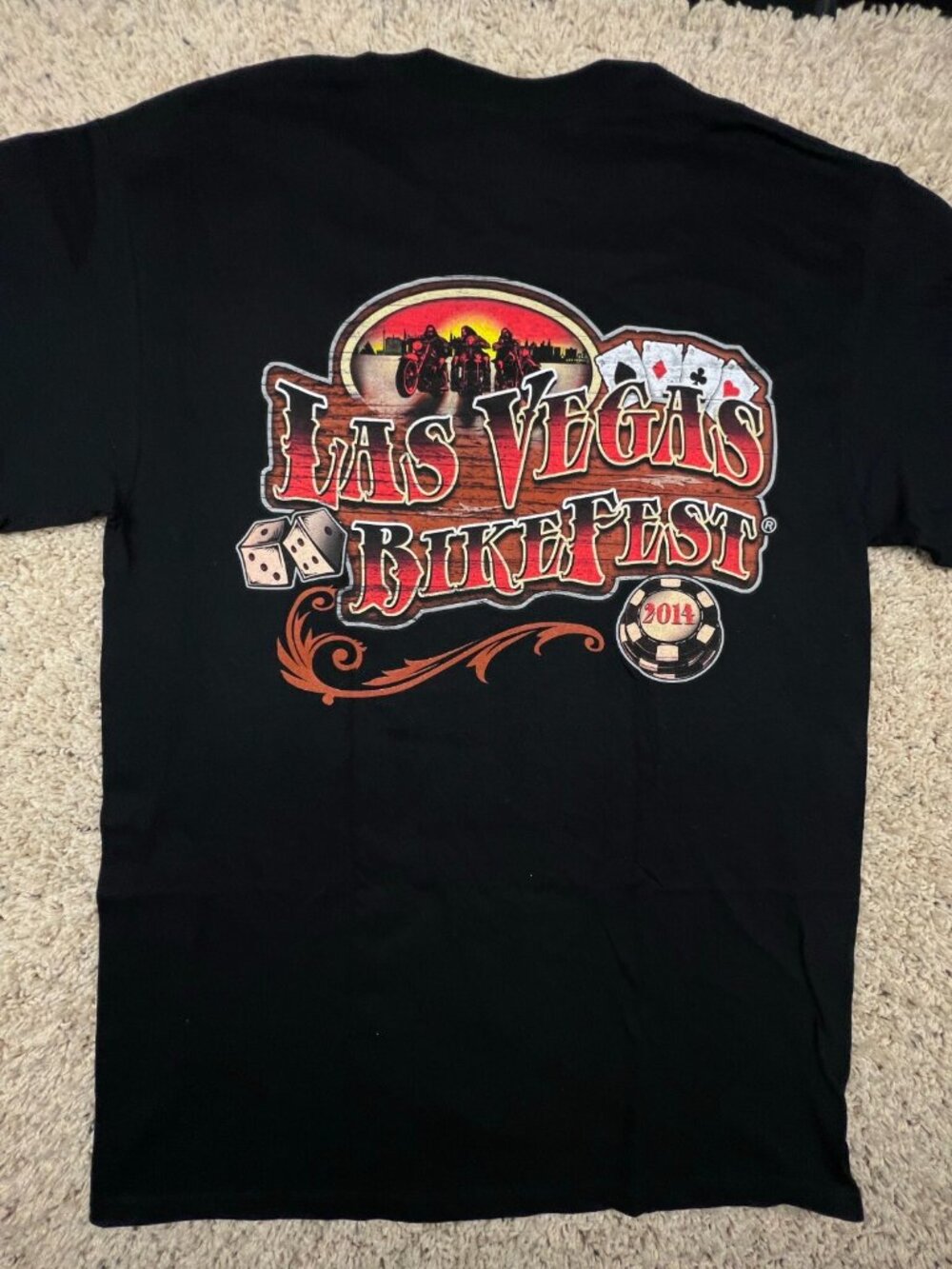 Las Vegas Bike Fest 2014 T Shirt Med Black Biker Rally Annual Motorcycles Dice
